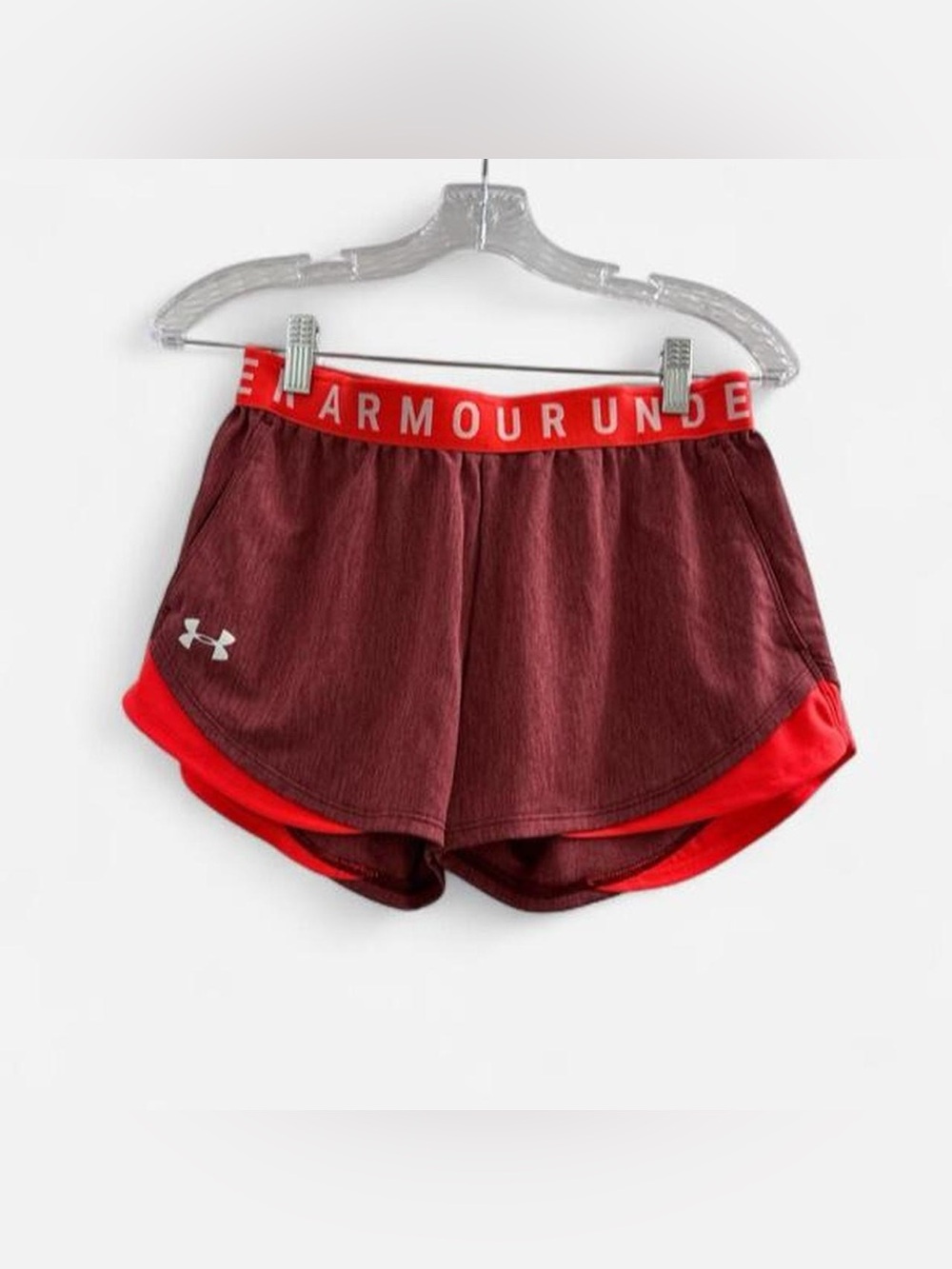 Under Armour Women's Maroon and Red Athletic Shorts